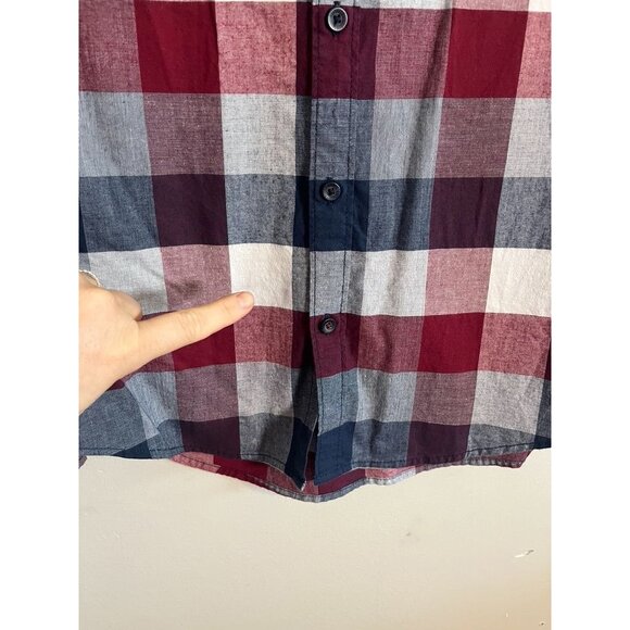 Hollister Plaid Shirt L Red Preppy Classic Festive Holiday Retro Grunge Y2K 90s - Picture 10 of 10
